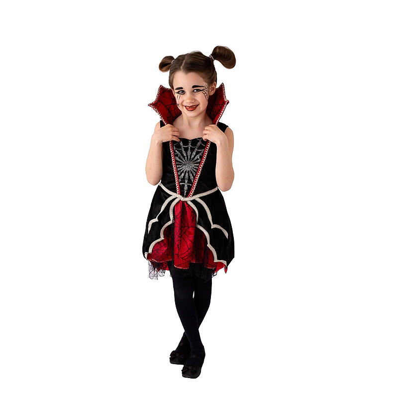 Halloweenkostuum voor kinderen van 7-10 jaar, spinnenmeisje