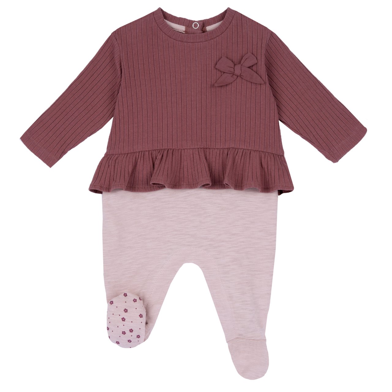 Pijama de punto con volante