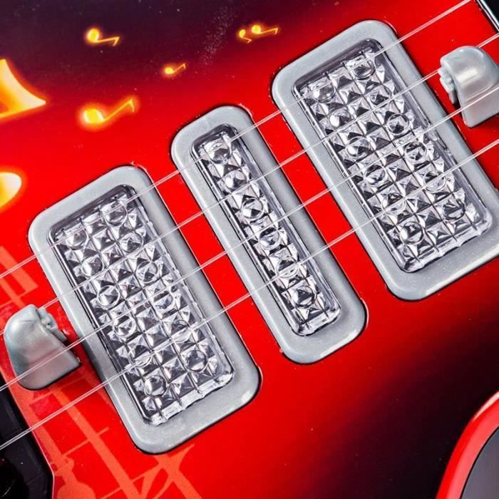 Jouet de guitare électrique - ZGEER - 4 cordes - Rouge - 3 ans et plus