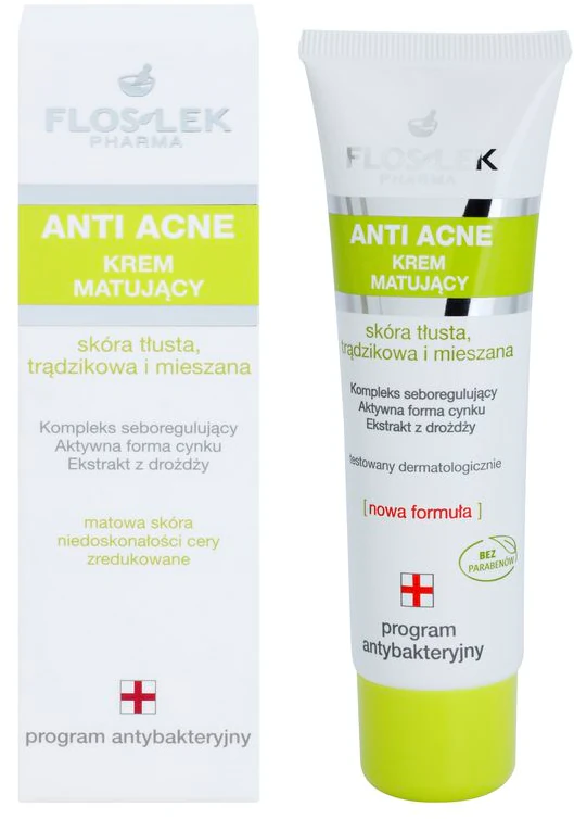 Creme matificante antiacne FlosLek Pharma para pele oleosa e mista.