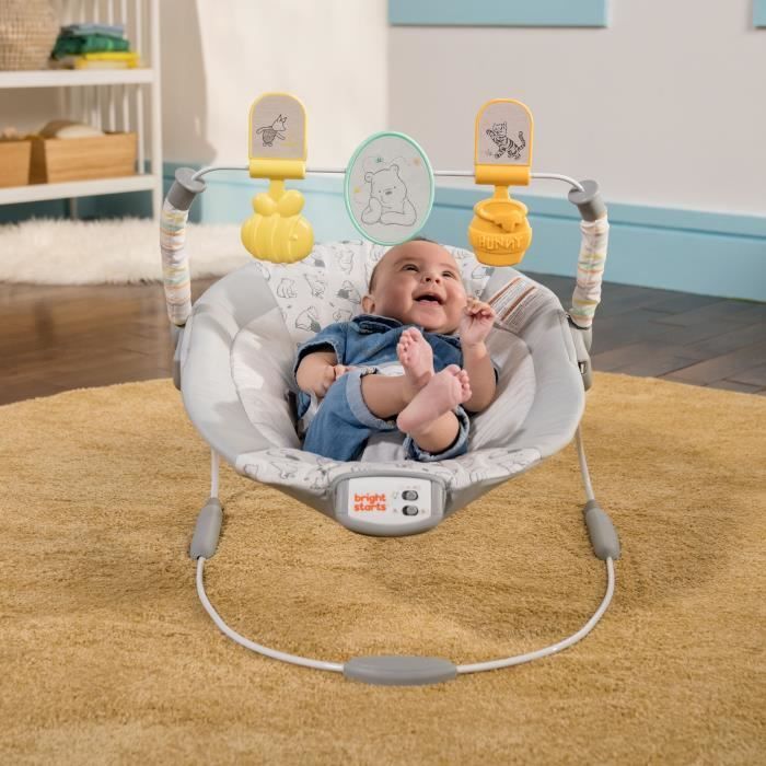 DISNEY BABY - WINNIE - Convertible Baby Bouncer with Removable Toy Arch - Suitable from 0 to 6 months. Baby gift
