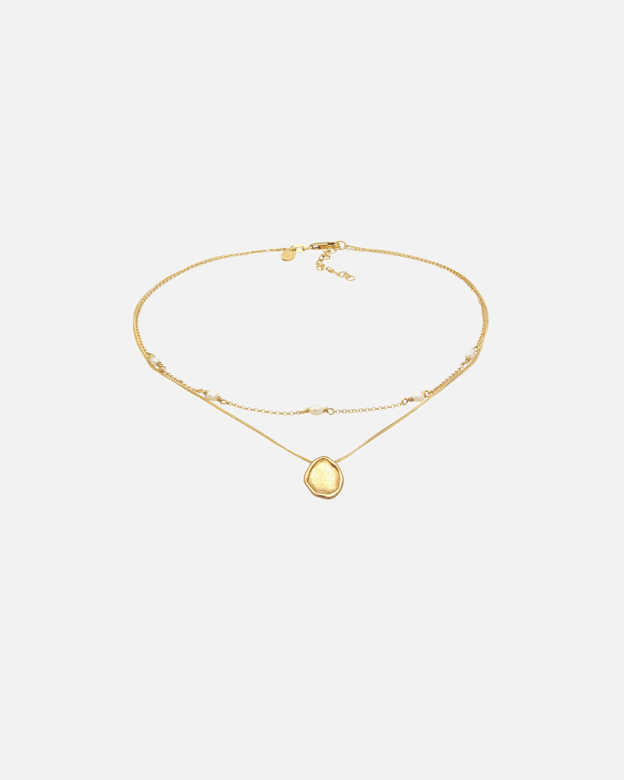 Elli PREMIUM Femmes Choker Coin Pendentif Couche avec Perles de Culture d'Eau Douce en argent sterling 925 plaqué or