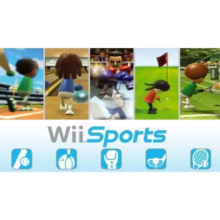 Consola Nintendo Wii - Negra - Paquete Wii Sports - Inalámbrica - Adaptador de CA - Artículo de colección