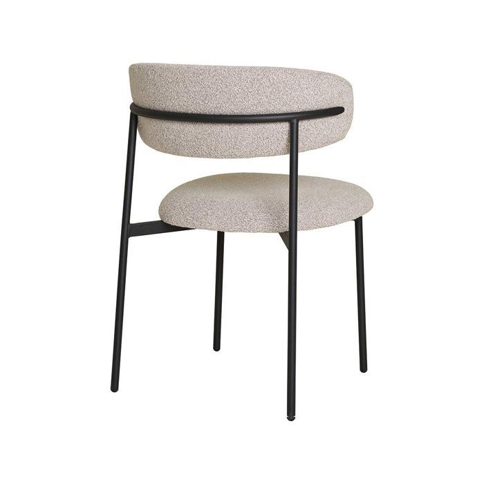 Erica - lot de 2 chaises en tissu bouclette - pieds en acier - Beige