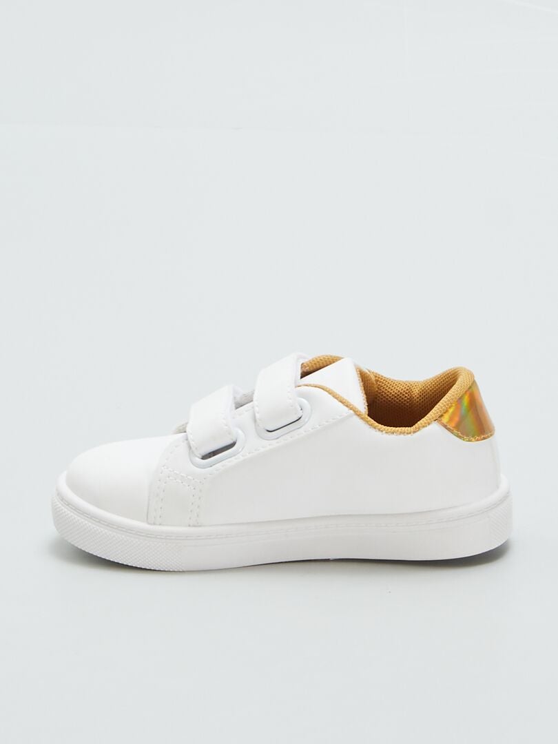 Sneakers met klittenbandsluiting - WIT