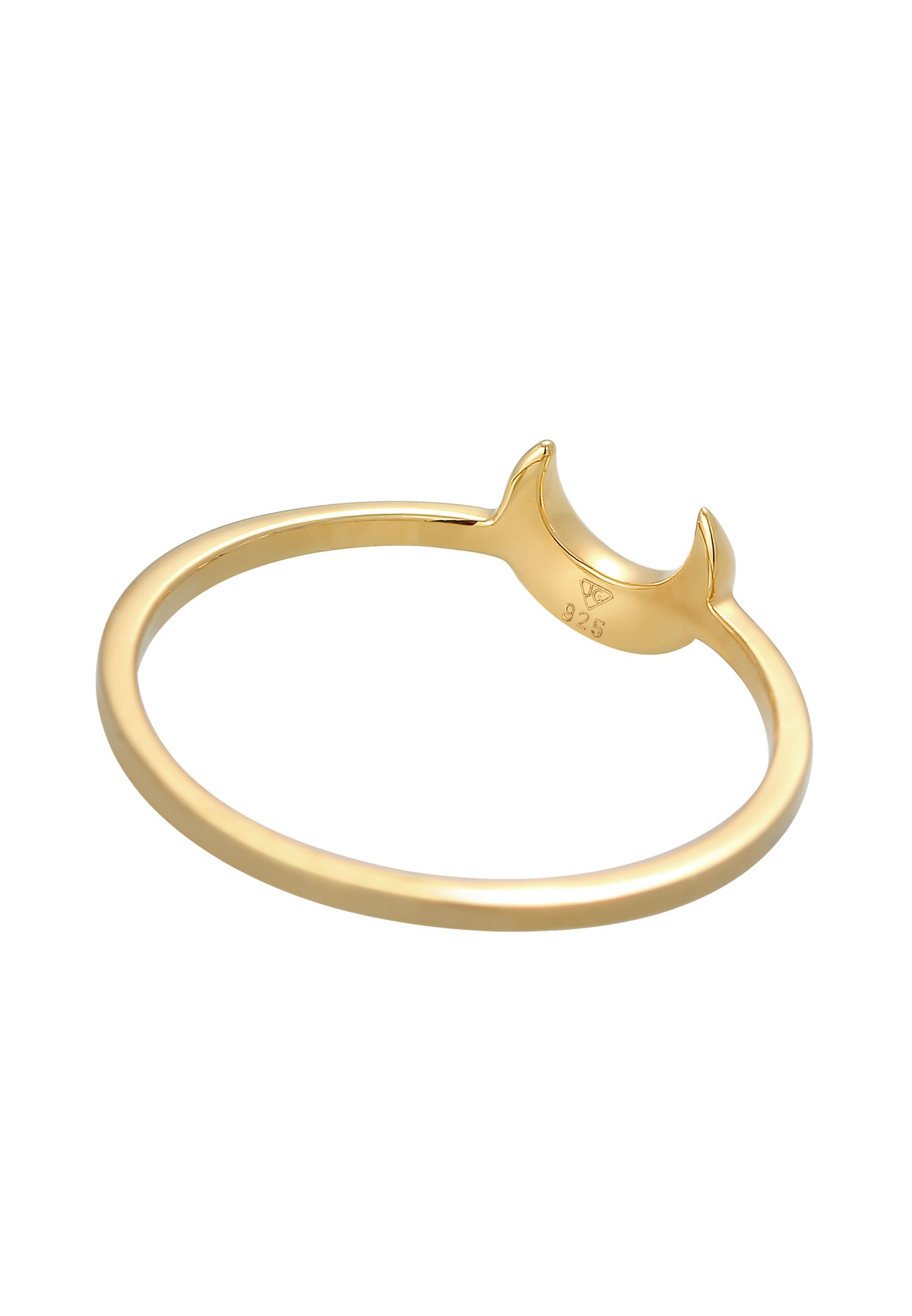 Elli Femme Half Moon Astro Basic Trend en argent sterling 925 plaqué or