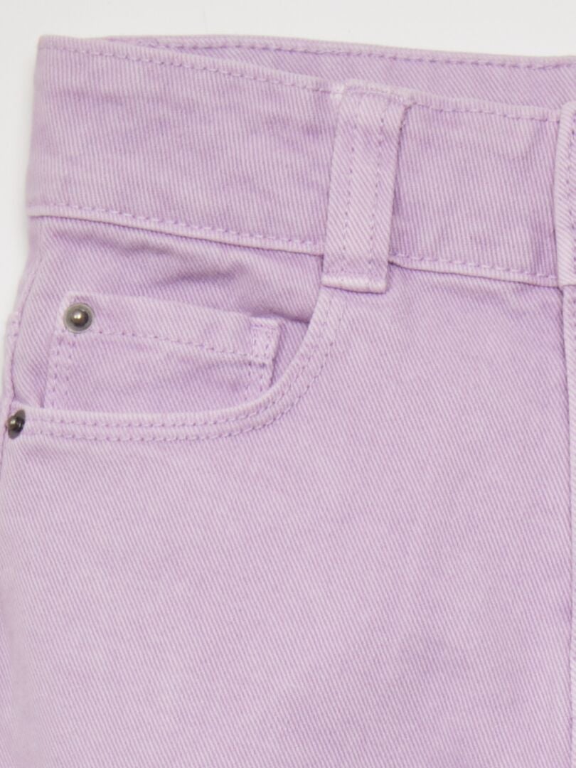 Pantalones vaqueros de talle alto y pierna ancha - MORADO