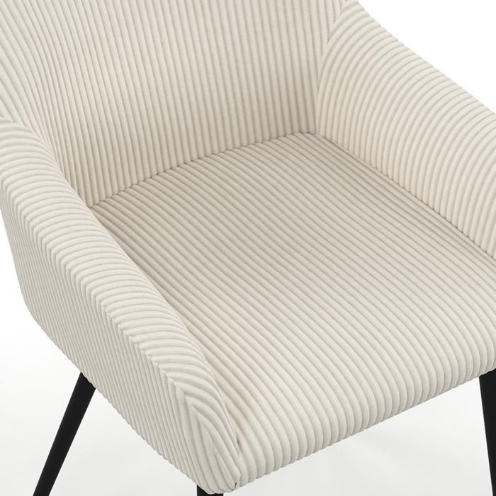 IDMARKET Set of 2 JANY dining chairs in beige corduroy
