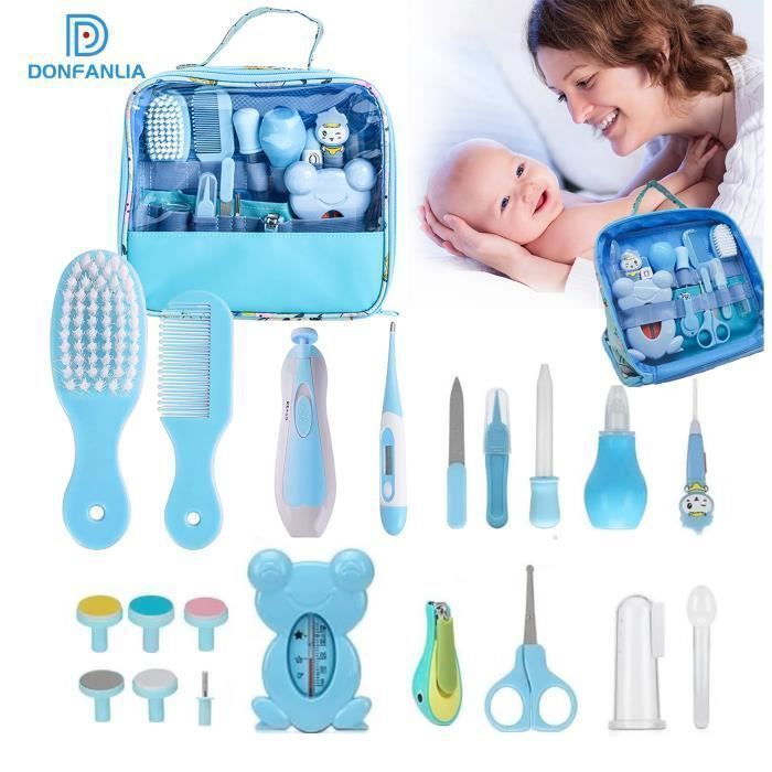 Babypflege-Set, 20-teiliges professionelles Baby-Kulturbeutel-Set für Jungen und Mädchen, für Reisen und Zuhause, Blau