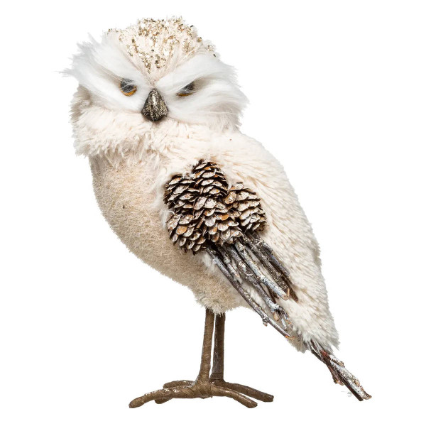 Figurka sowy pokryta poliestrem, 23 cm