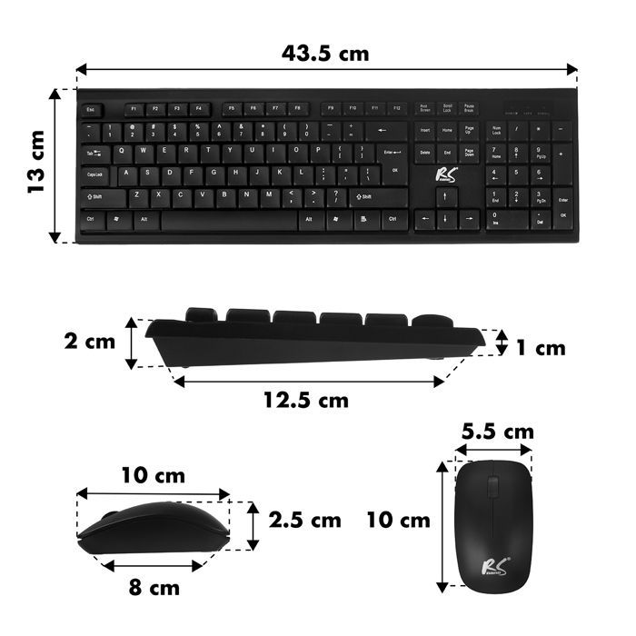 NanoRS RS580 COMBO Wireless Keyboard and Mouse Set