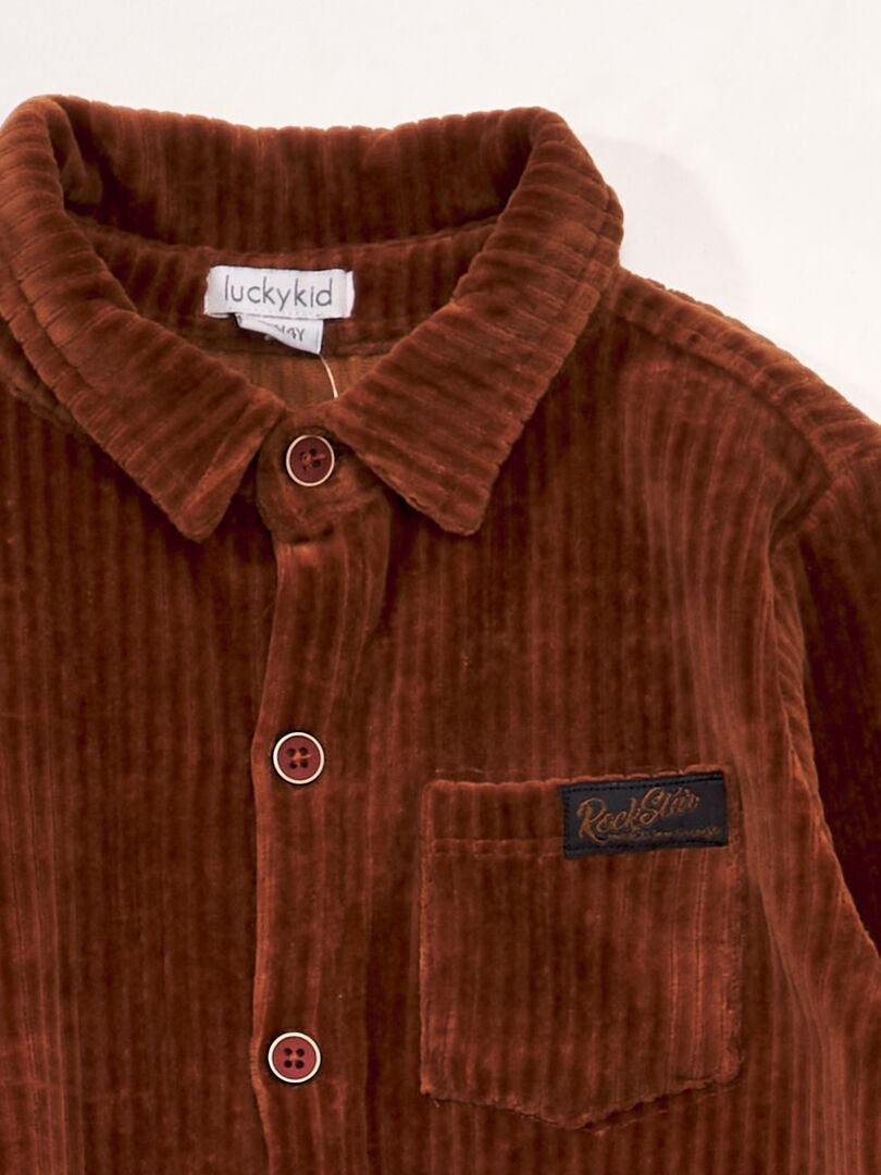Fluwelen shirt - ORANJE