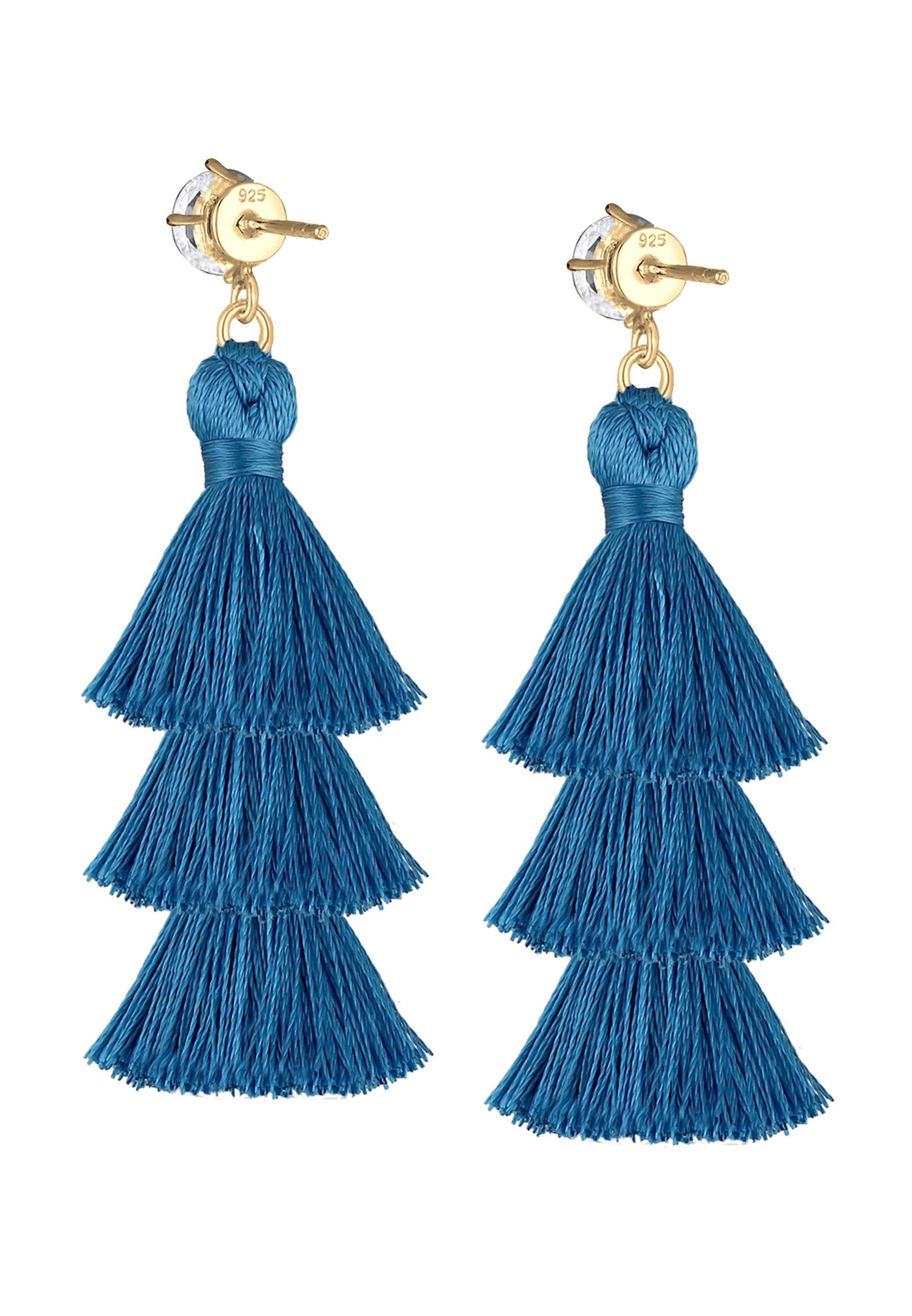 Elli Femmes Pendentif Tassel Rose au look boho avec cristaux en argent sterling 925