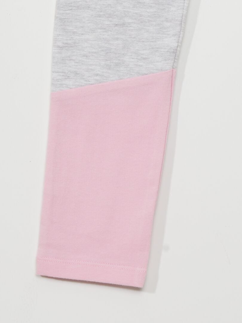 Calça legging de malha com meias contrastantes - CINZA