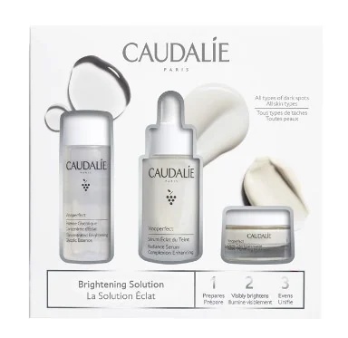 CAUDALIE Caudalie Vinoperfect Set 1, 2, 3: Sérum iluminador contra las imperfecciones de la piel, Esencia glicólica iluminadora, Crema iluminadora contra las imperfecciones de la piel