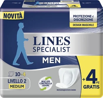 LINES Lines Specialist voor mannen: maandverband voor mannen, niveau 2 x 14