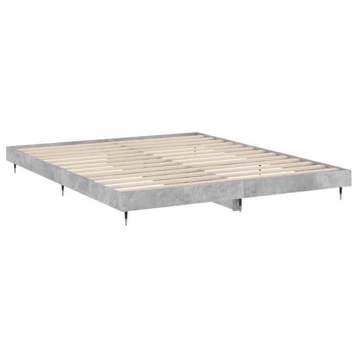 Gris 200 x 200 cm - Cama de madera - Carga máxima 150 kg - Estructura de cama - Colchón no incluido - Hormigón Gris 200x200 cm 005_842426