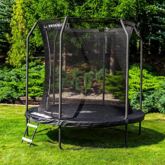 Cama elástica THUNDER® ELITE Ø 244-252cm 8 pés | Para crianças | Pacote completo com rede de segurança | Certificação EN71 e TÜV GS | Azul