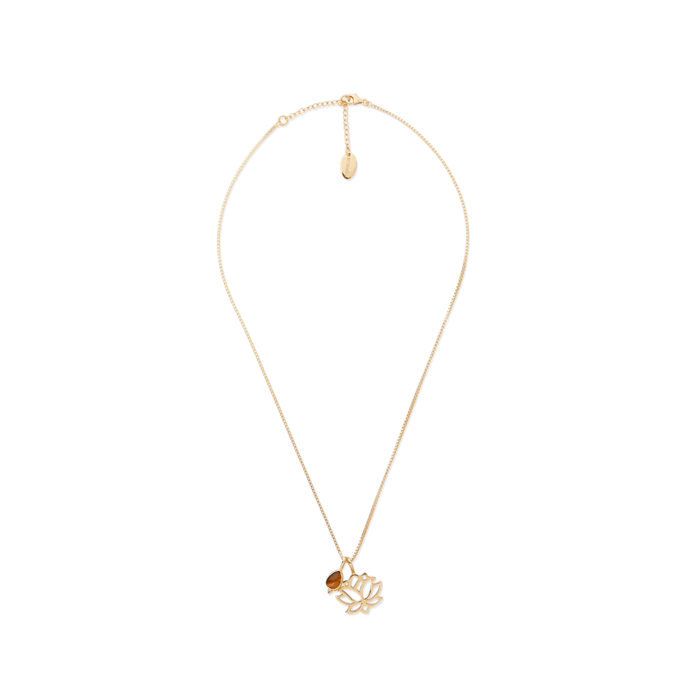 Collier pendentif House of Rituals plaqué or avec pierre précieuse