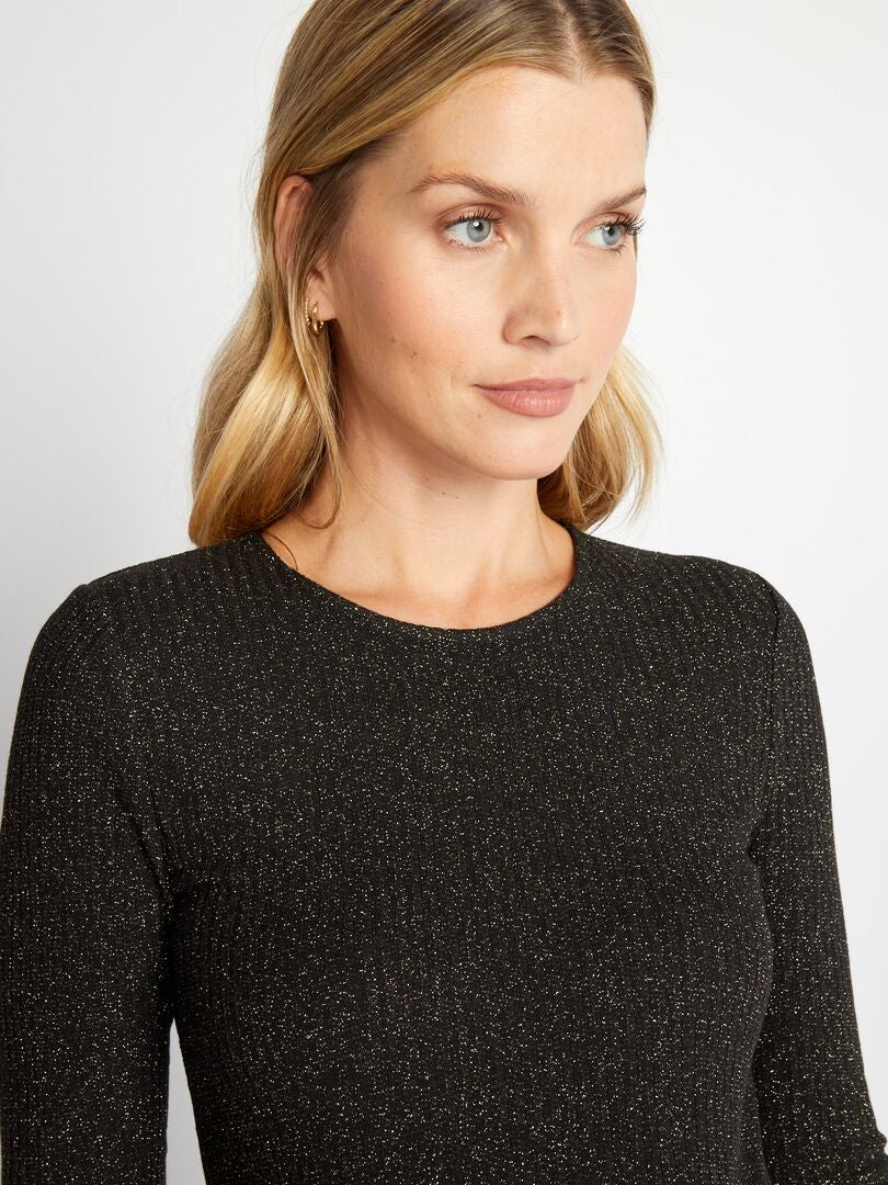 Vestido de maternidade com lantejoulas - PRETO