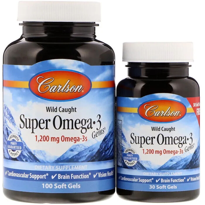 Carlson Labs Super Omega-3 1200 mg, vildfångad