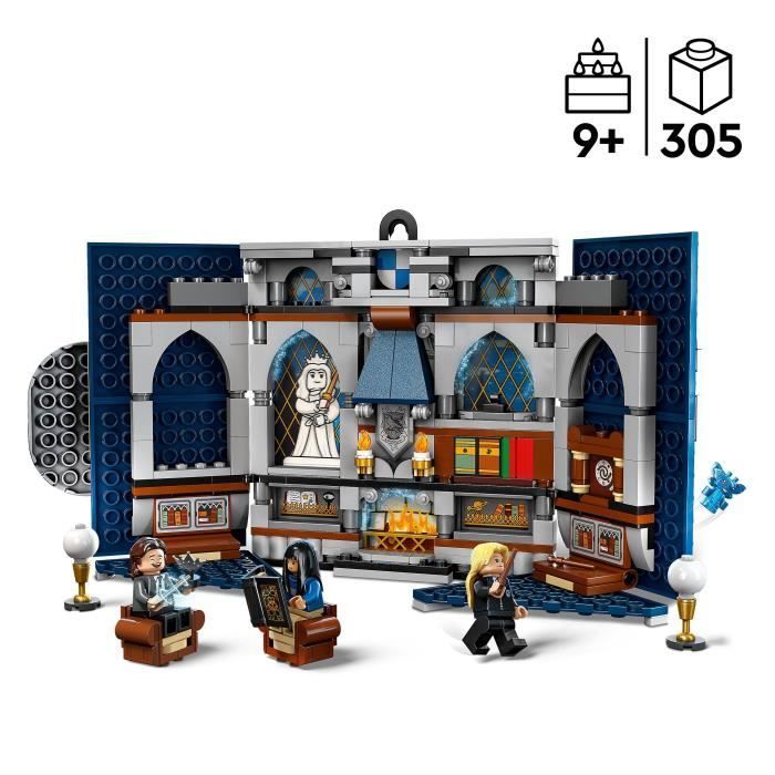 LEGO® Harry Potter 76411 Brasão da Casa Corvinal, Brinquedo com 3 Minifiguras e Decoração de Hogwarts