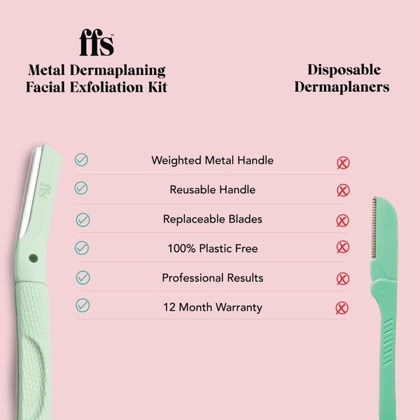 Kit facial de dermaplaning FFS Beauty + soporte (verde surf)