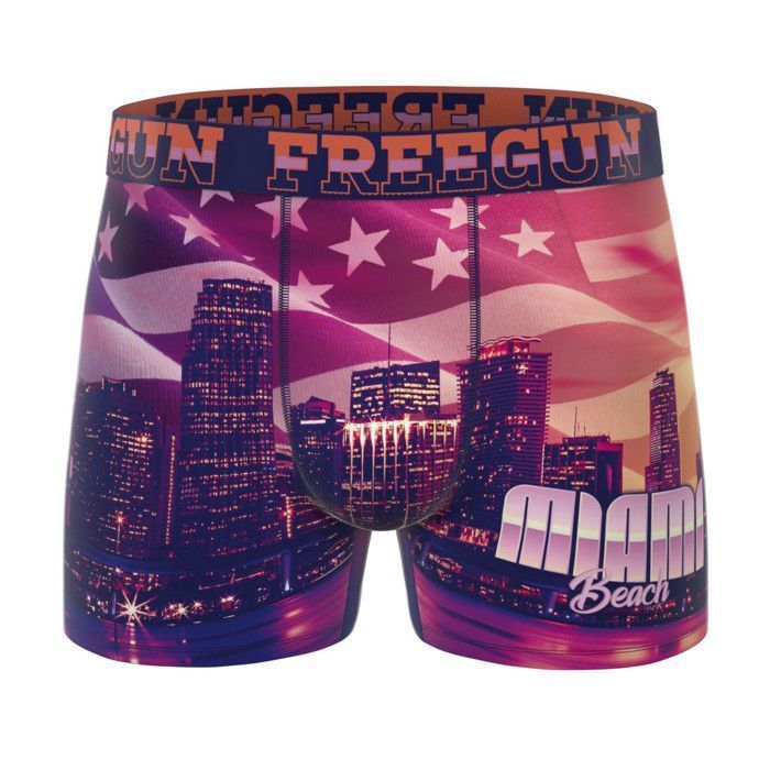 Calzoncillos bóxer Freegun para hombre - Morado (Paquete de 3)