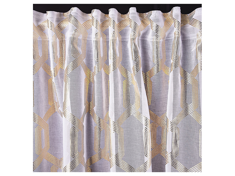 Zasłona Royal Chic Gold Light przelotki 140x270 cm biało-złota