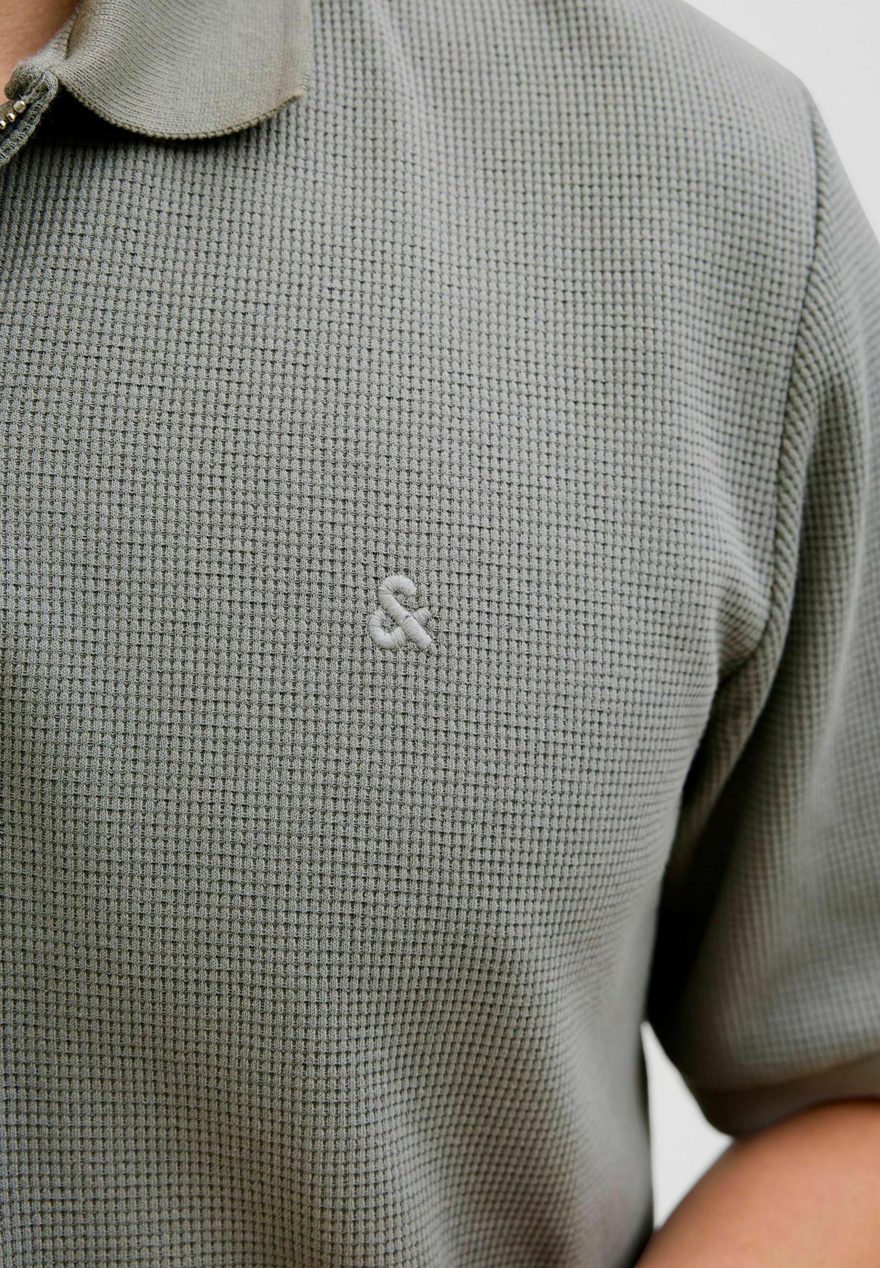Jack & Jones JJEAUSTIN ZIP SS NOOS - Poloshirt - ultiem grijs