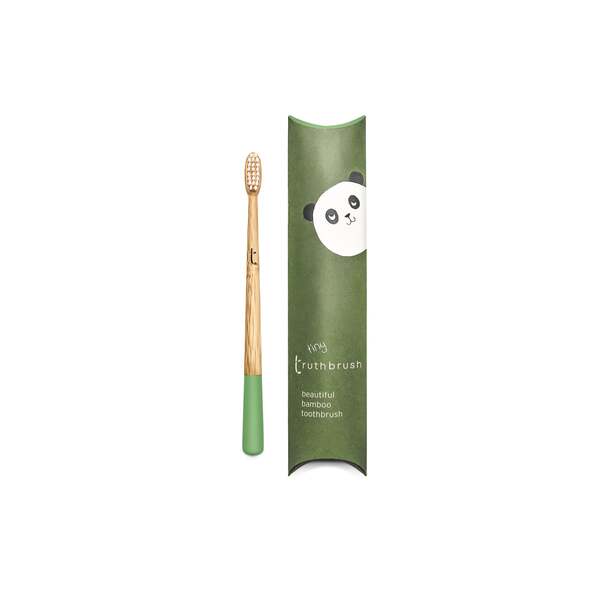Dětský zubní kartáček Truthbrush Bamboo v měkké barvě Meadow Green