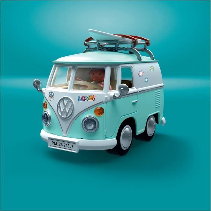 Playmobil 71857 Volkswagen T1 Camper, Playmobil Kultautos, Oldtimer, 31 Teile, Kinder, ab 14 Jahren