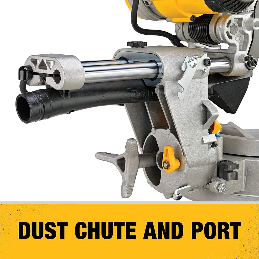 Serra de esquadria deslizante de dupla inclinação DEWALT DWS780 de 12 polegadas (DWS780), preta