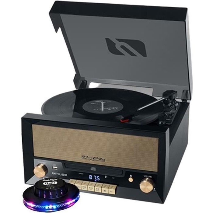 Hi-Fi System - Muse MT-110B - 20W CD Player with Turntable - CD/FM/USB/AUX - 33/45/78 RPM - UFO Light