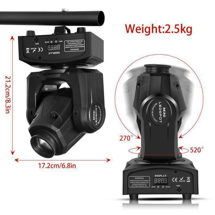 JAJALUYA 150W Jeux de Lumiere DJ - Lyre LED RGBW DMX Gobo Beam - Lumière de Scène Avec Console 384 Canaux - Pack DE 4