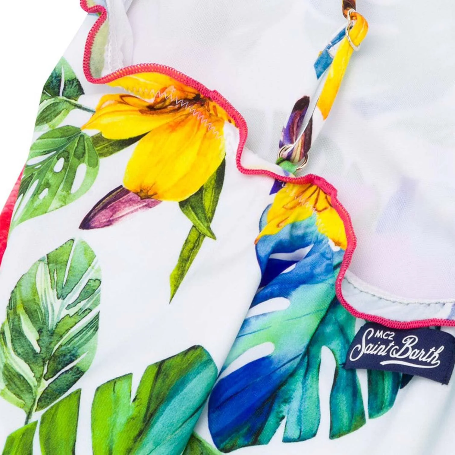 Traje de baño de una pieza para niña con estampado tropical