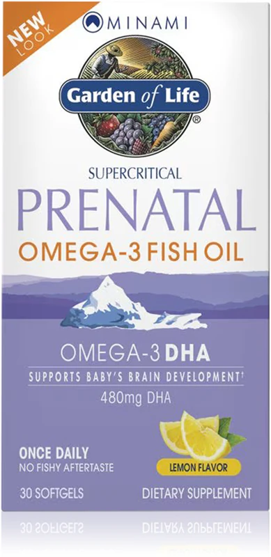 Garden of Life Minami Pränatales Omega-3-Fischöl-Nahrungsergänzungsmittel in Weichkapseln für Schwangere und Stillende