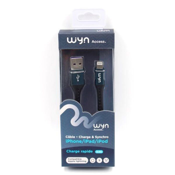 Cavo - Intrecciato in metallo - Lightning - Nero - USB - Connettore