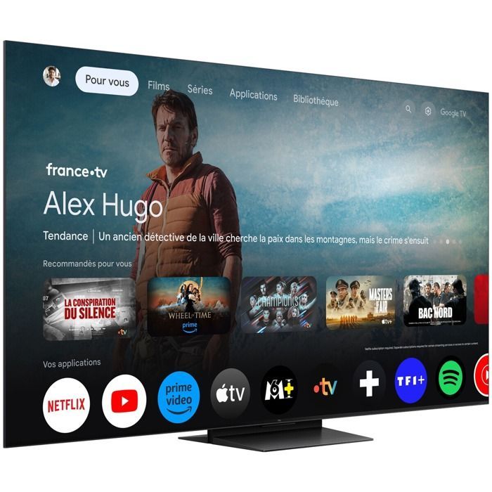 TV QD Mini LED Tcl 55C89K 138 cm 4K UHD 2025 Aluminium brossé