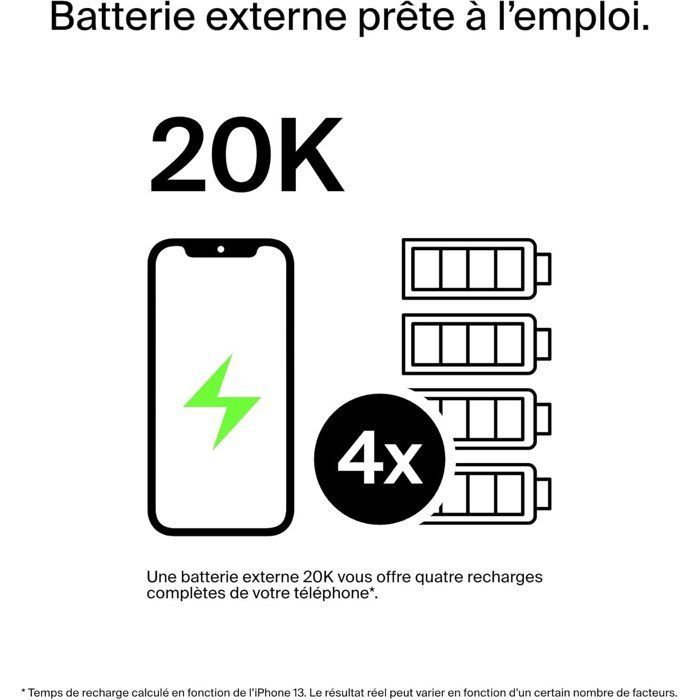Batteria esterna - BELKIN - 20.000 mAh - USB-A e USB-C - 15 W - Nera