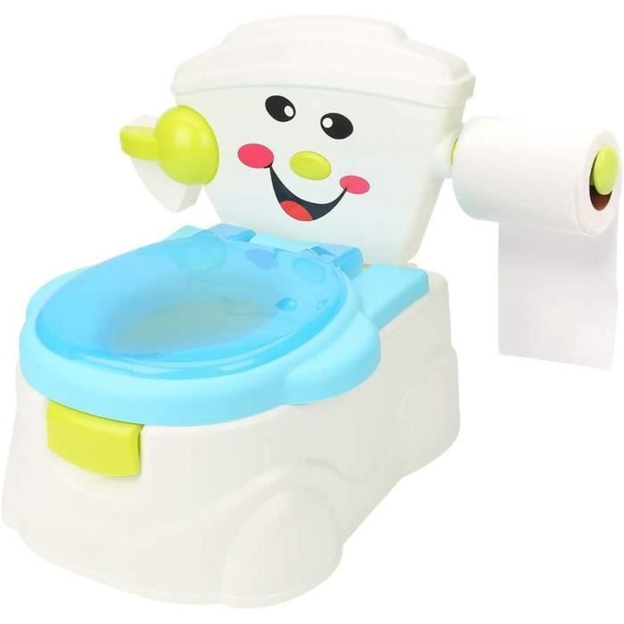 Orinal para bebés, inodoro para bebés, inodoro para niños pequeños con tapa y almohadilla suave desmontable, soporte para papel higiénico