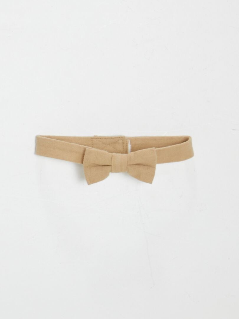 Shirt + broek + vest + vlinderdas - 3-delige set - BEIGE