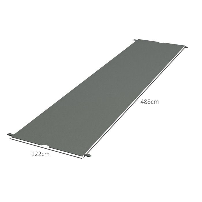 Juego de 2 toldos de repuesto para pérgola - Outsunny - retráctiles, 4,9 x 1,2 m - tejido de poliéster con protección UV - gris oscuro