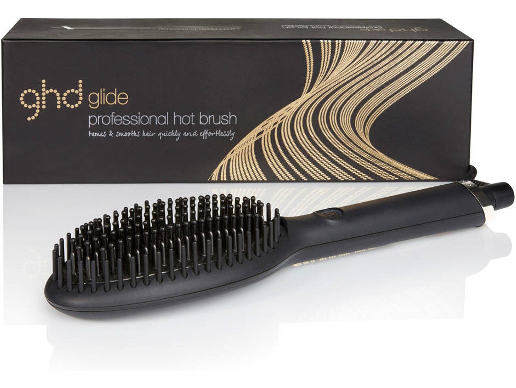 „Glide Professional Hot Brush“ elektrinis plaukų tiesintuvas ir priedai
