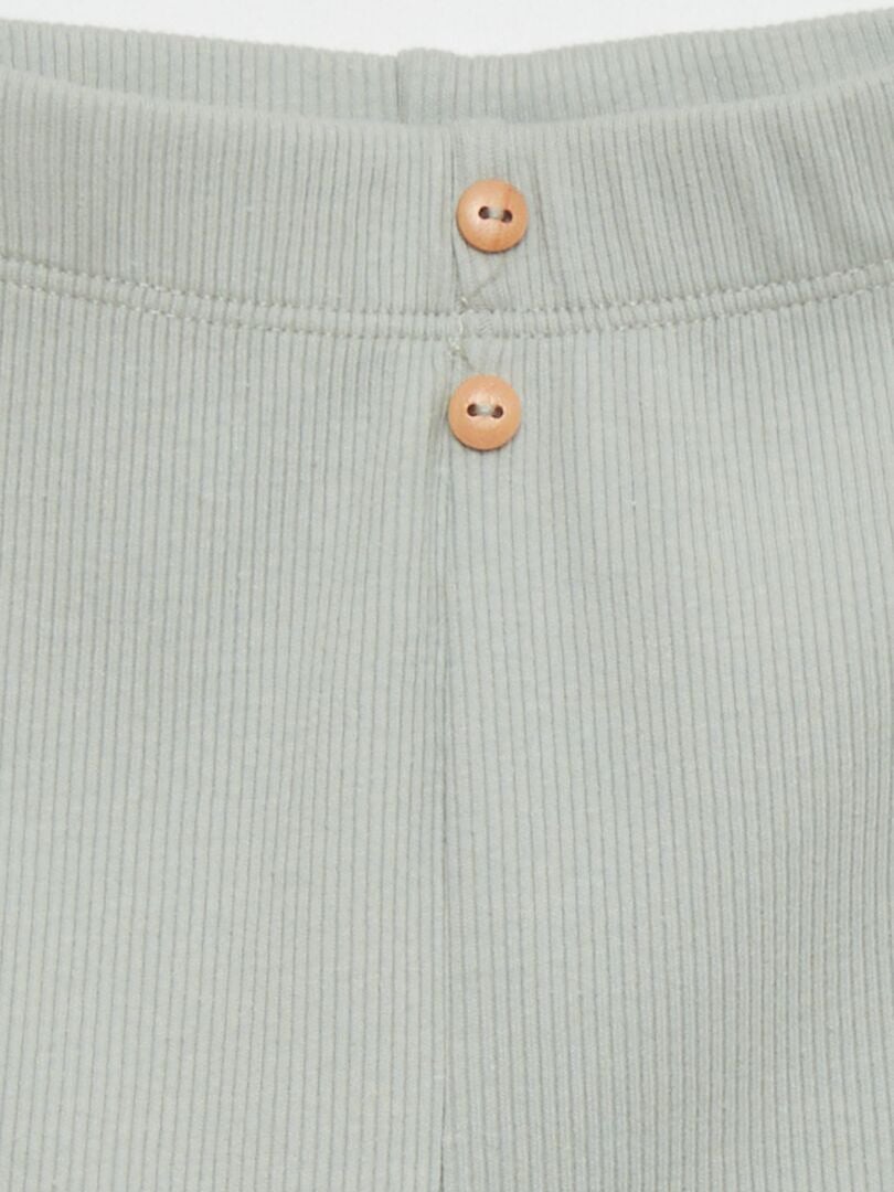 Effenkleurige ribgebreide legging - BLAUW