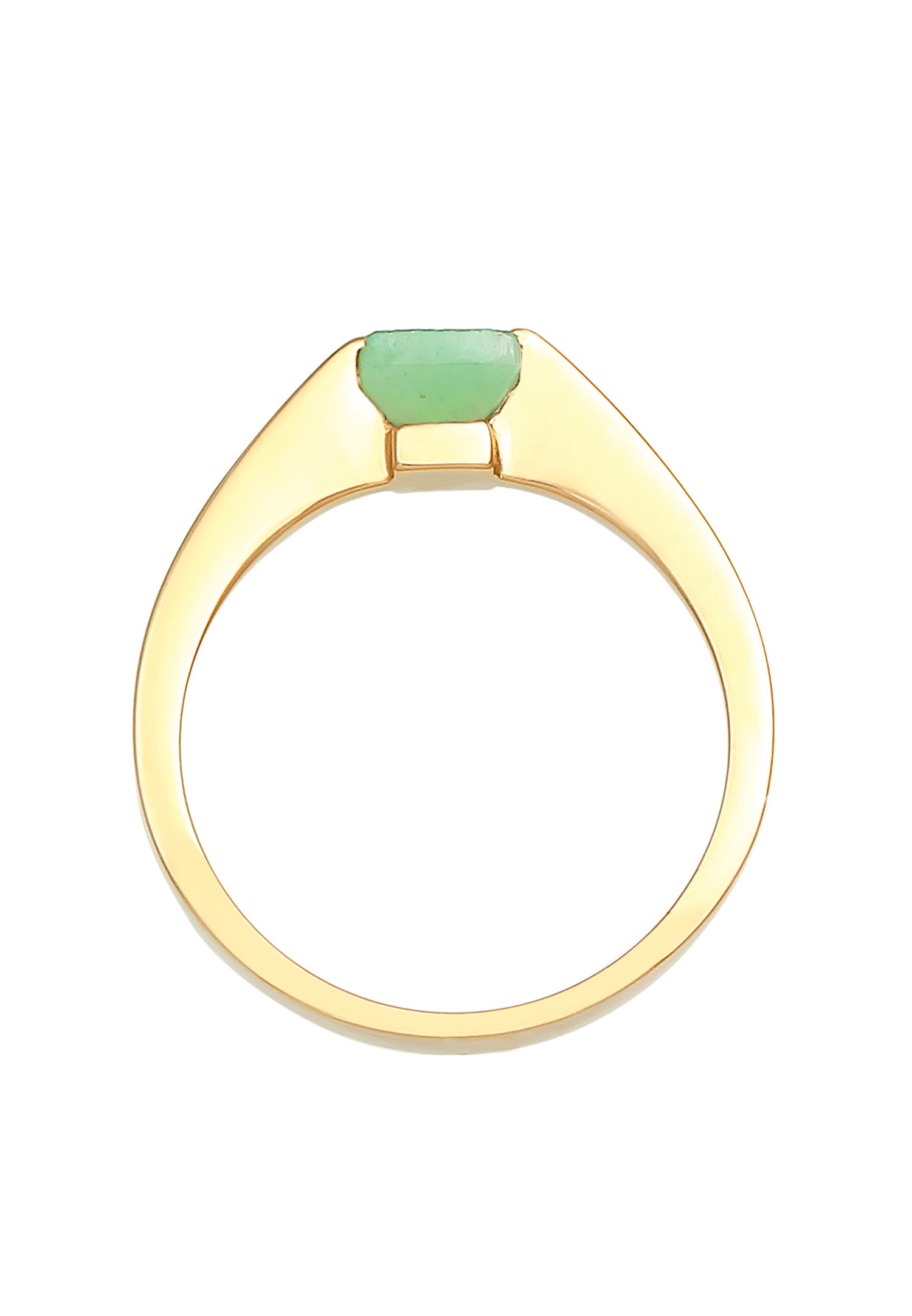 Elli PREMIUM Elli PREMIUM Bague Femmes Classique Pyramide Élégante avec Jade pierres précieuses en argent sterling 925 plaqué or