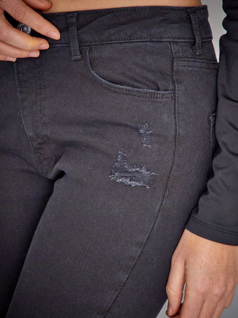 Pantalones vaqueros ajustados - 5 bolsillos - Negro