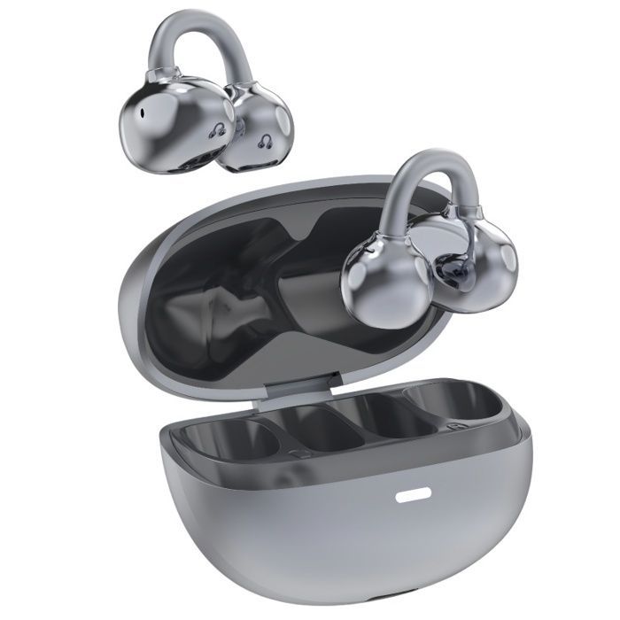 Auricolari stereo a conduzione aerea, ultraleggeri (4 g), con clip e design aperto, resistenti all'acqua - Nero