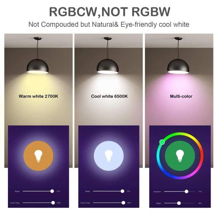 9W 1000Lm Dimmable Smart WiFi LED Bulb, B22, Compatible with Alexa, Echo, and Google Home, 3 Pack