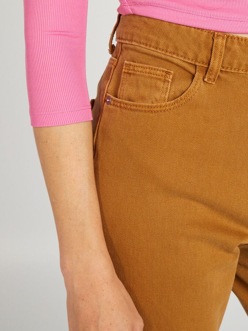 Pantalones acampanados - 5 bolsillos - BEIGE